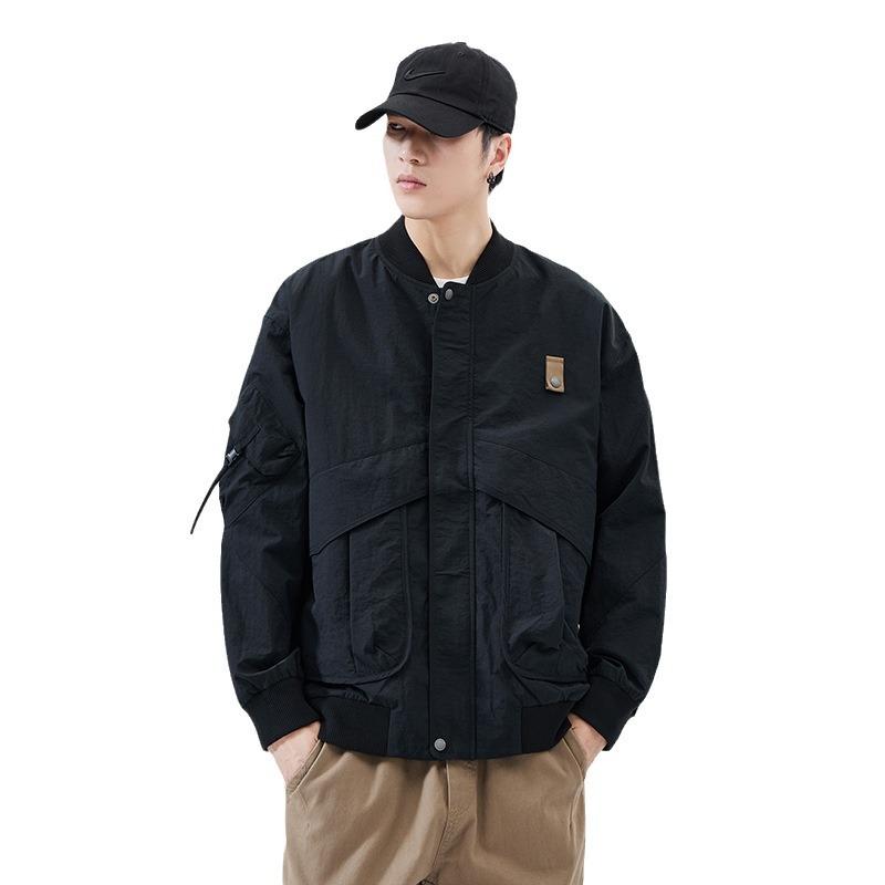 Куртка-бомбер мужская свободная большого размера повседневная мужская одежда модный бренд американская бейсбольная куртка с воротником