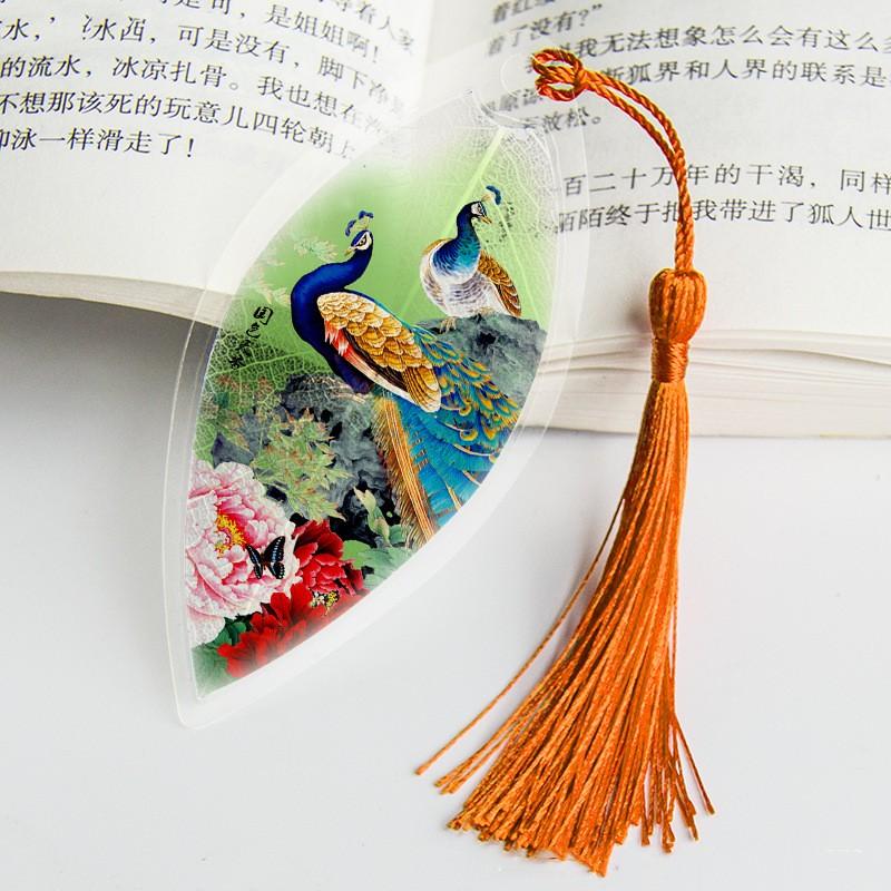 Ancient Chinese Landscape Painting Bookmark Beautiful Beautiful Leaf Vein Bookmark Gift To Classmates and Friends