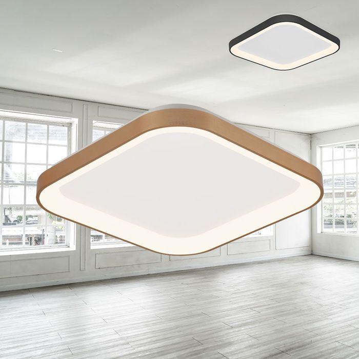 Plafonnier LED Bella 36W 3en1 4260lm – 480x480mm – Doré