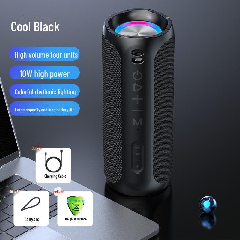 Wireless Bluetooth Mini Speaker with Colorful Lights & Heavy Bass for Home, Outdoor, Office, Card Slot Feature