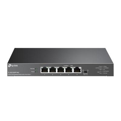 Настольный коммутатор QoS Неуправляемый Поддержка PoE Питание До 123 Вт TP-Link 5 портов 2.5G 4 порта PoE++, 802.1p/DSCP (TL-SG1006PP)