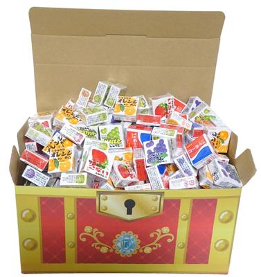 Ассортимент жевательной резинки Fusen Gum, 200 штук по 4 штуки, набор из ассорти из жевательной резинки Marukawa Marble Gum, конфеты, закуски, приз, подарок Pikichemo Original Treasure Box Kingdom