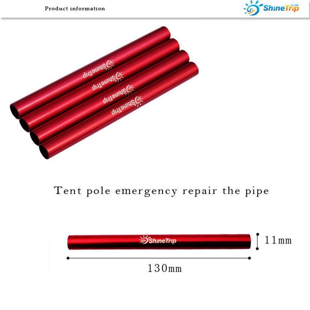 Red/Silver Outdoor Aluminum Alloy Tent Pole Pipe Single Rod Mending Repair Tube Tent Accessories