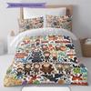 How Train Dragon Pattern Bedding Quilt Set Quilt Cover Pillowcase Home Birthday Gift(1 * duvet cover + 2 * pillowcase, without core)