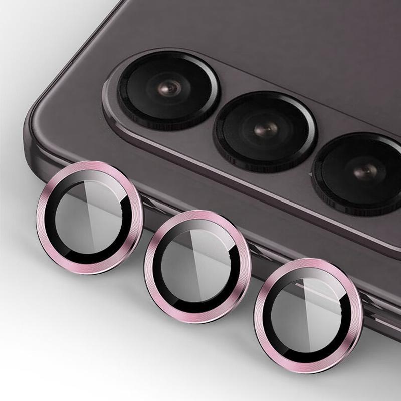 Защитный стеклянный чехол для камеры с металлическим объективом для Samsung Z Fold5 Flip5 Fold4 A54 A34 A24 A14, задняя крышка из закаленного стекла Matel Ring Lens