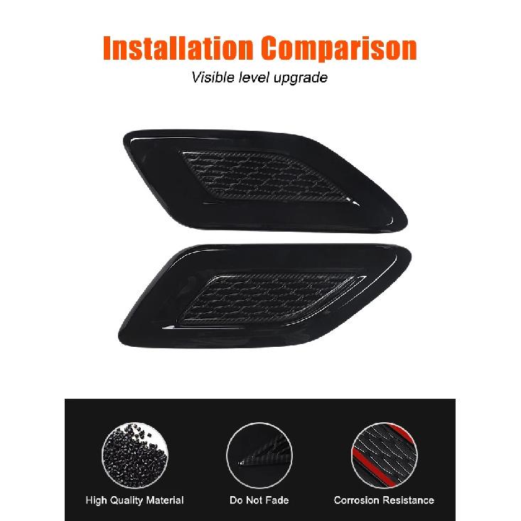 Car Hood Air Vent Cover Trim For Volkswagen Amarok 2011-2018 ABS Carbon Fiber Exterior Car Accessories