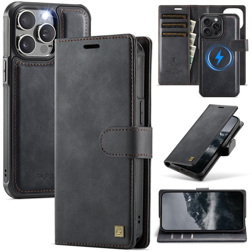 2-in-1 Magnetic Detachable Wallet Case for iPhone 13/13 Pro/13 Pro Max - PU Leather, Card Slots, MagSafe Charging, 360° Protection & Kickstand