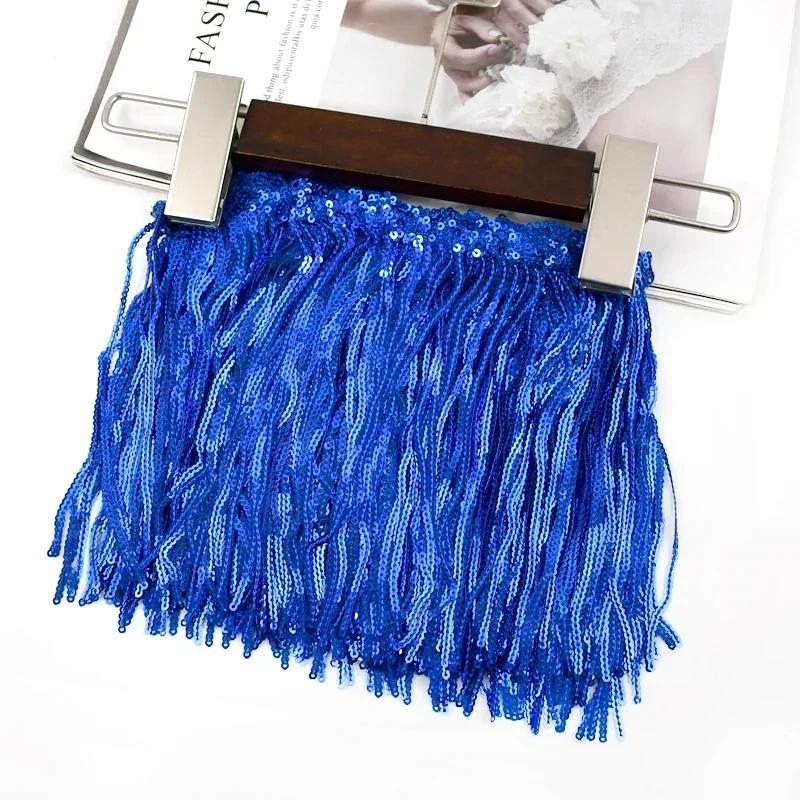 Meetee 1-5 ярдов 17 см Пайетки Лазерная Кисточка Бахрома Занавеска Платье Отделка Кисточки Кружево Декоративная Тесьма Домашние Швейные Принадлежности