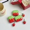 Ins Red Strawberry Ice Cream White Polka Dots With Cute Pendant Earphones Case Cover For AirPods 4 3 2 1 Pro 1st 2nd Generation