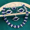 Luxe European and N Style Jewelry Set with Zircon Inlay Earrings Rings Bracelets and Necklaces