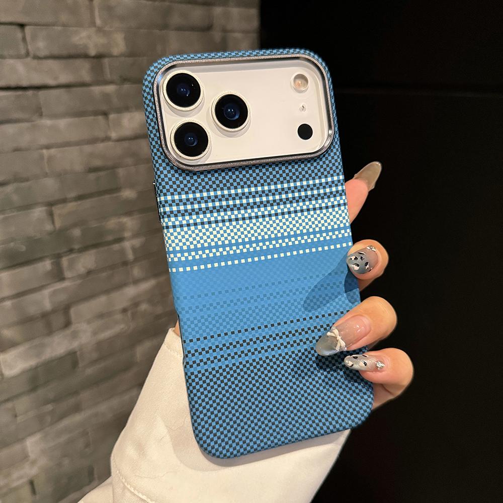 Роскошный Премиальный Чехол из Углеродного Волокна Для iPhone 17 Air 16 15 14 Pro Max Plus С Магнитным Узором Из Сплава Защитная Крышка Рамки Объектива