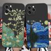 Для Iphone 13 11 12 14 Pro Max Mini Xs Xr 14plus Черный Чехол Мода Искусство Ван Гог Картина Маслом Популярный Силиконовый Защитный Чехол