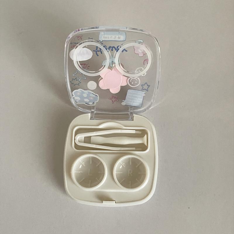 Cute Portable Contact Lens Box For Girls Minimalist Mini Contact Lens Storage Container Contact Lens Case Travel Kit