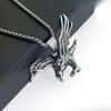 Stainless Steel Red Eagle Wings Spread Men'S Pendant Accessories Titanium Steel Necklace Vintage Eagle Pendant