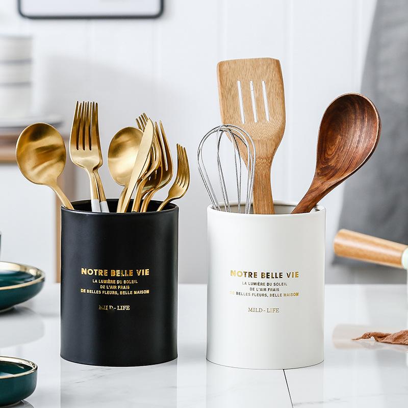 Палочки для еды из нержавеющей стали Держатель для слива Столовые приборы Вилка Ложка Домашняя стойка для хранения Органайзер Держатель Трубка Контейнеры Кухонные принадлежности