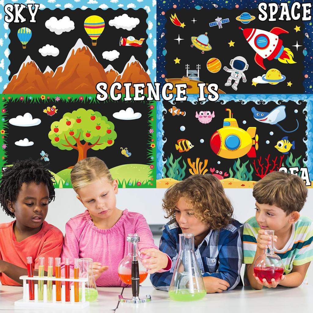 Science Bulletin Board Decorations Science is Everywhere Classroom Bulletin Board Set Sky Space Land Sea Theme Paper Cut Outs for Back to School
