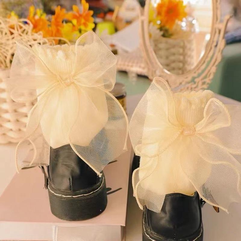 Женские модные носки средней длины с милым бантом для весны и осени