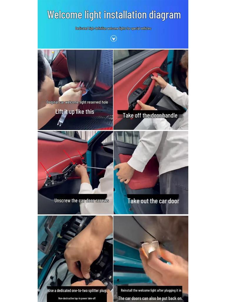 Световой элемент приветствия двери автомобиля SU7 YU7: Аксессуар-датчик проекции Pro MAX