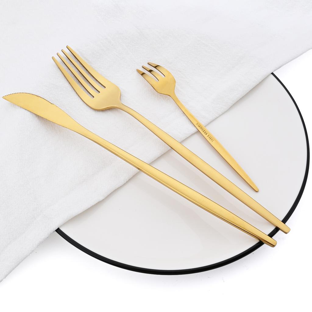 20Pcs Black Dinnerware Tableware Set High Quality Knife Cake Fork Coffee Spoon Flatware Stainless Steel Cutlery Western Kiechen Silverware