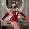 Сексуальное нижнее белье рождественский облегающий бедра униформа милая чистое желание сексуальный топ-бандо бархатный новый костюм