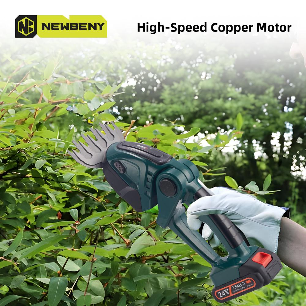 Newbeny Электрический триммер для живой изгороди 2 в 1, беспроводная эффективная бытовая секаторная пила, перезаряжаемые электроинструменты для батареи Makita 18 В