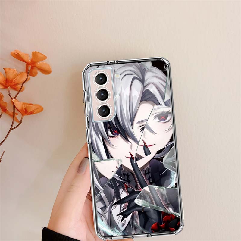 Арлекино Genshin Impact Прозрачные чехлы для телефонов Samsung S26 Ultra Galaxy S25 Edge S24 S23 FE S21 Plus S20 S22 S10 Чехол Узор
