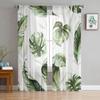 Зеленые тропические листья шифоновые прозрачные шторы для гостиной спальни украшения окна тюлевые шторы шторы