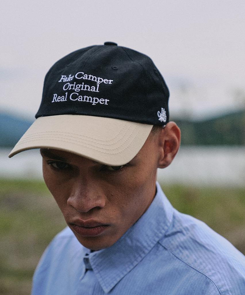 ФЕЙК CAMPER Оригинальная двухцветная кепка-бейсболка для кемпинга [Черная]