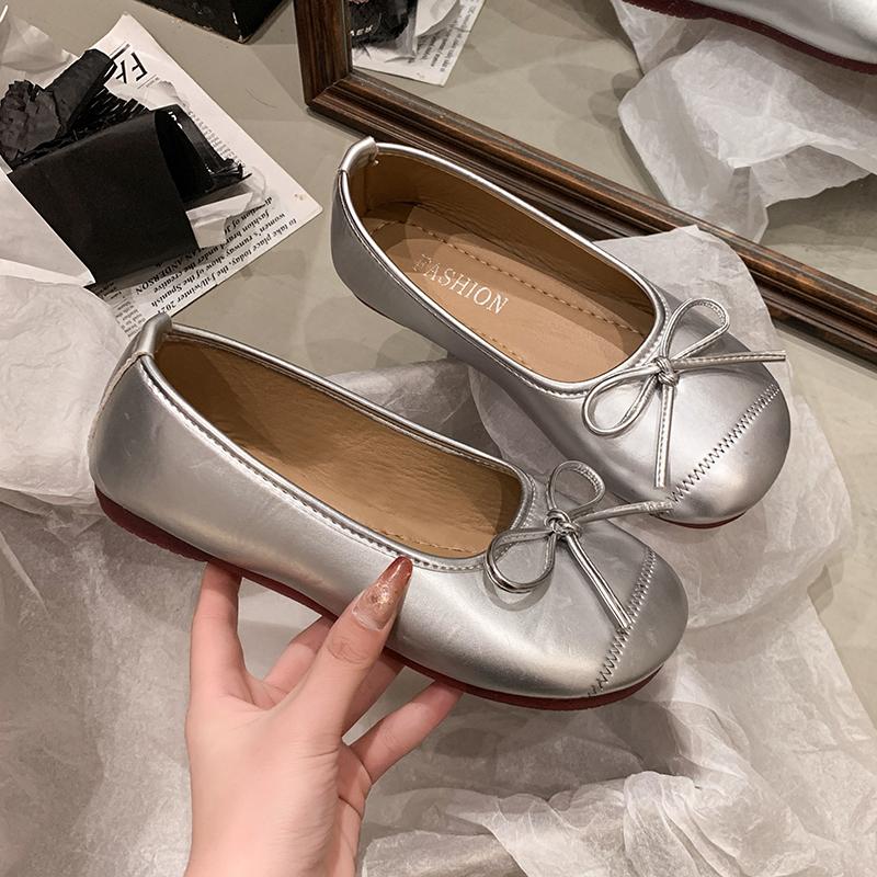 Модные замшевые леопардовые женские туфли-балетки Модные неглубокие туфли с бантом Женская обувь 2025 Новый тренд Весна Дизайнерский бренд Для ходьбы Удобные Женские Zapatos