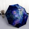 Узор 'Ночной кот', автоматический складной зонт, портативная и складная конструкция, 8 спиц, рождественский или праздничный подарок.