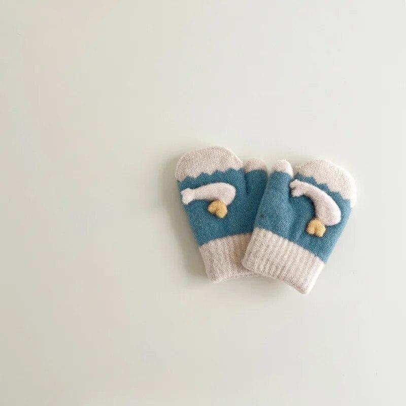 Kawaii Baby Mittens Lovely Cartoon Animal Whale Glove for Toddler Boy Girl Autumn Winter Thicken Plush Kids Glove
