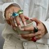 IngeSight.Z Бохо Креативные Прозрачные Разноцветные Кольца из Смолы для Женщин Преувеличенное Геометрическое Массивное Кольцо Повседневные Y2K Украшения Подарки