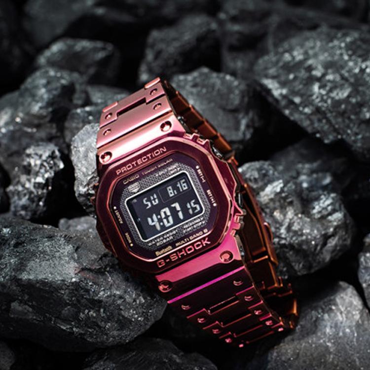 G-Shock Metal Evolution B5000 Квадратные Цвет Железного Человека Шесть Радиоволновой Кварцевый Механизм Металлический Ремешок Часы Мужские Часы Черные GMW-B5000RD-4PRT