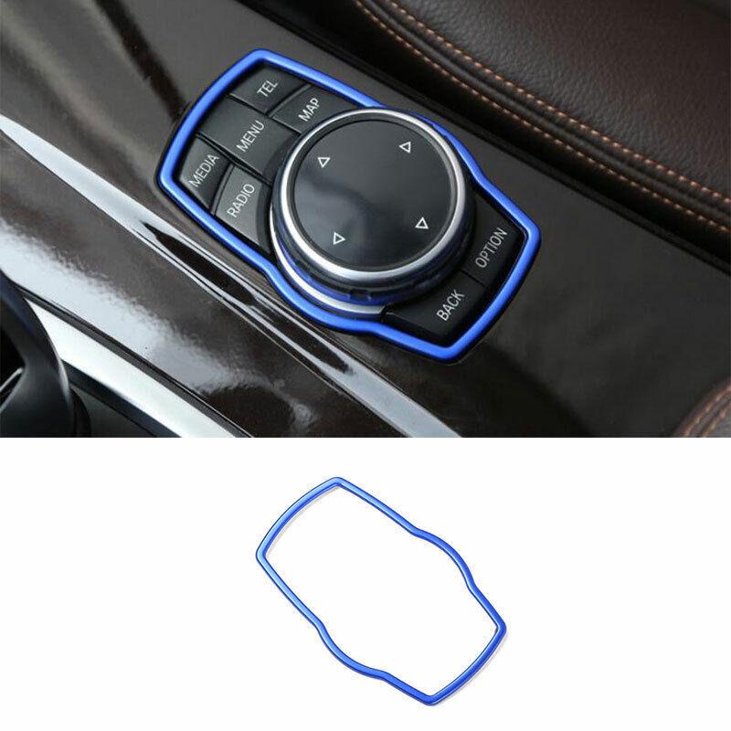 Blue Aluminum Console Multimedia Knob Frame Trim For BMW X3 G01 X4 G02 2018-