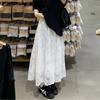 Белая юбка для женщин Весна и Лето Новый дизайн Кружево Кружево А-силуэт Юбка с высокой талией Темпераментная Сказочная юбка