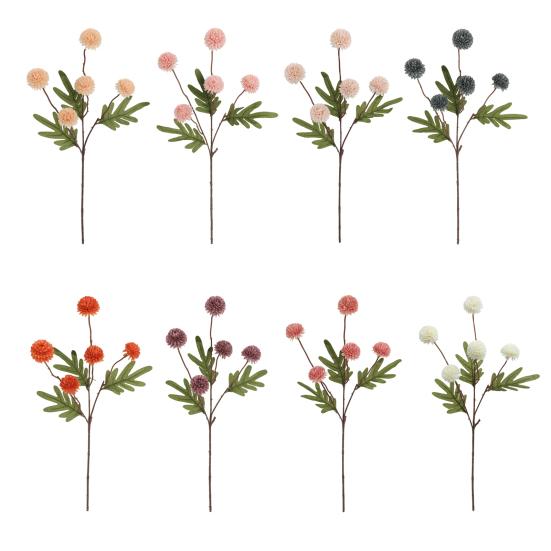 Искусственные цветы Хризантема помпон из искусственного шелка 5 голов Осенний шар Стебли хризантемы Реалистичные искусственные цветы одуванчика для свадебного домашнего декора