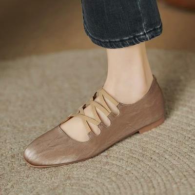 Модные ретро туфли Мэри Джейн с перекрестными ремешками, женские туфли на плоской подошве, с круглым носком, на плоской подошве, в балетном стиле, женские слипоны, танцевальные туфли