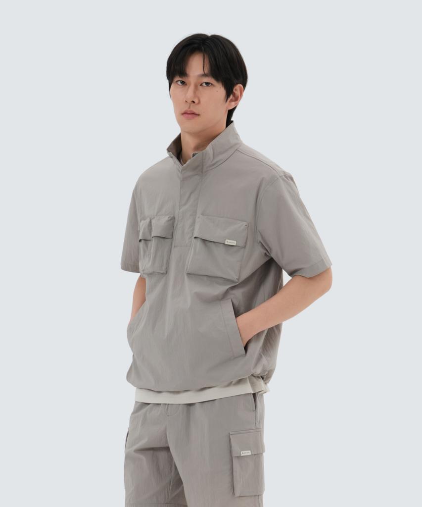 Анорак с коротким рукавом Snowpeak Apparel Root Stand Neck (S25Mmran64) Туманно-серый