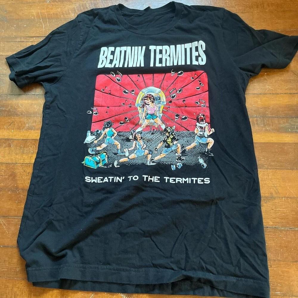 Vtg Beatnik Termites 100% Cotton Black All Size T-Shirt Unisex BL1048
