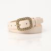 Minimalist Retro Chain Buckle Ladies Leather Belt With Alloy Clasp For Casual Wear