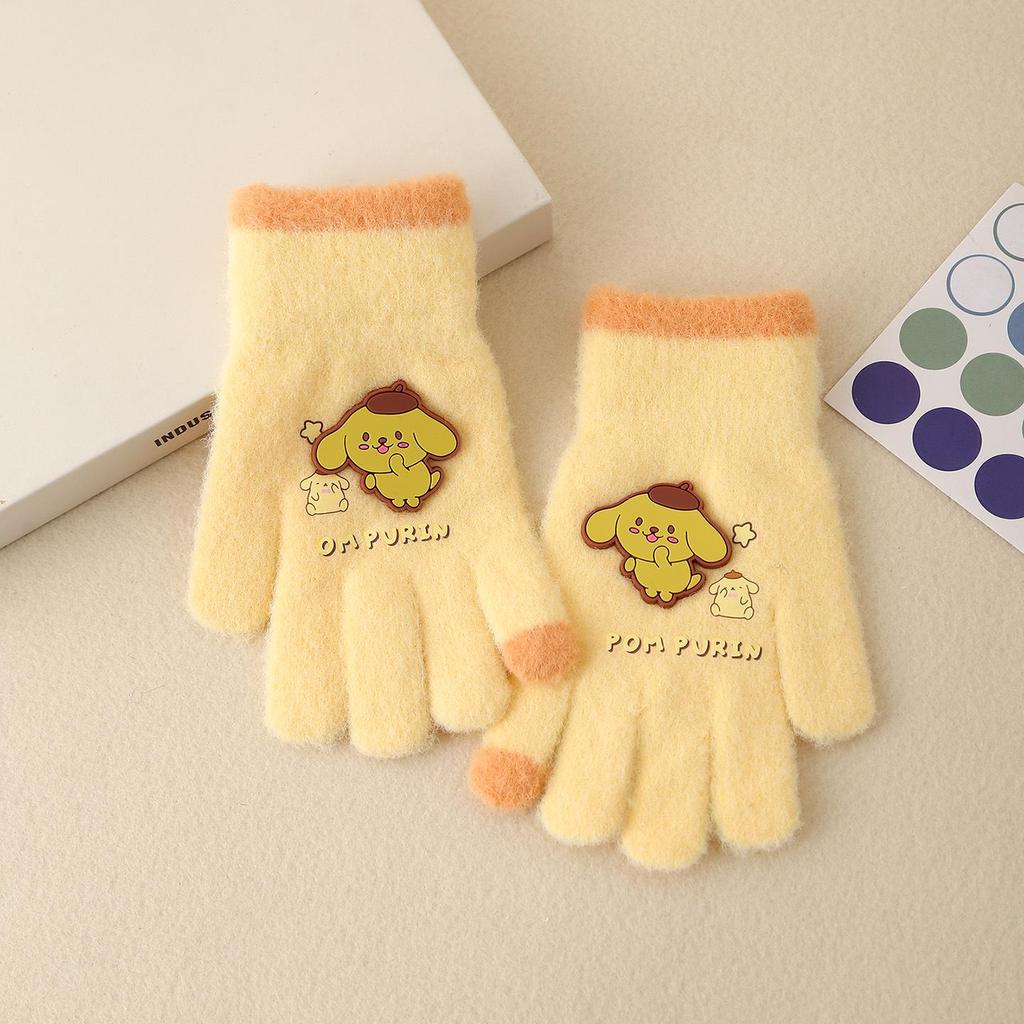 Детские зимние перчатки в корейском стиле с милым медведем - Теплые, Защищающие от холода, Пятипалые для мальчиков и девочек