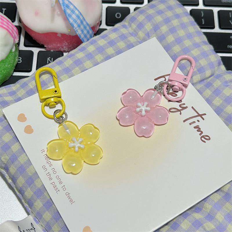 Прозрачный кулон в виде цветка сакуры, брелок для девочек, женщин, брелок, милый, креативный, аксессуары для украшения рюкзака, подарки