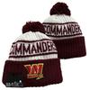 Colorful Pom Knit Beanie Dual-Sided Jacquard Fashion Embroidery Warm Winter Hat Sports Fans