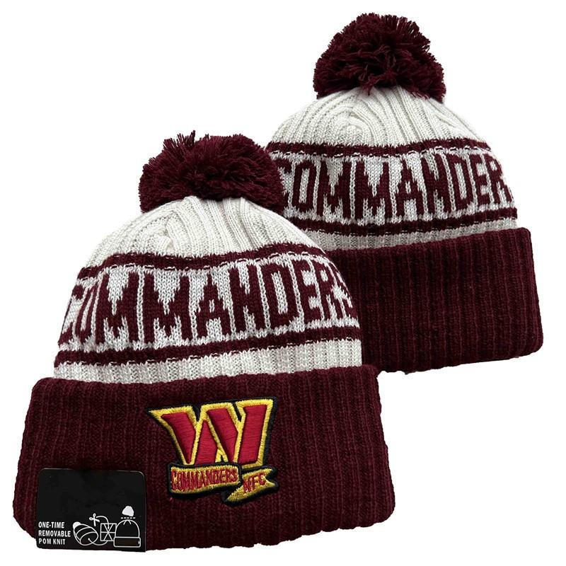 Colorful Pom Knit Beanie Dual-Sided Jacquard Fashion Embroidery Warm Winter Hat Sports Fans