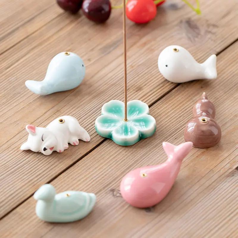 Японский стиль Подставка для благовоний Бытовая Милая Подставка для благовоний в виде животного Аромапалочка Домашнее украшение Орнаменты Благовонная горелка