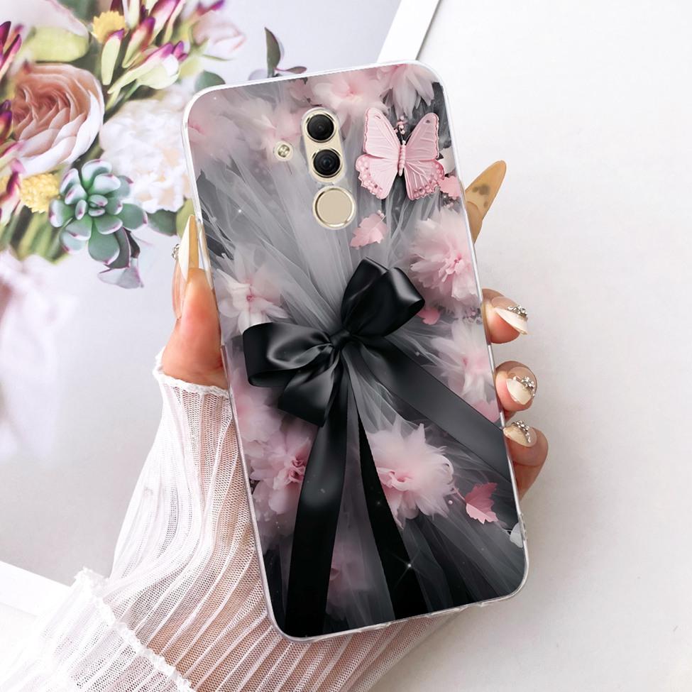 For Huawei Mate 20 Lite Case Cover Transparent Cute Fashion Butterfly Funny Painted Casing For Huawei SNE-AL00 SNE-LX1