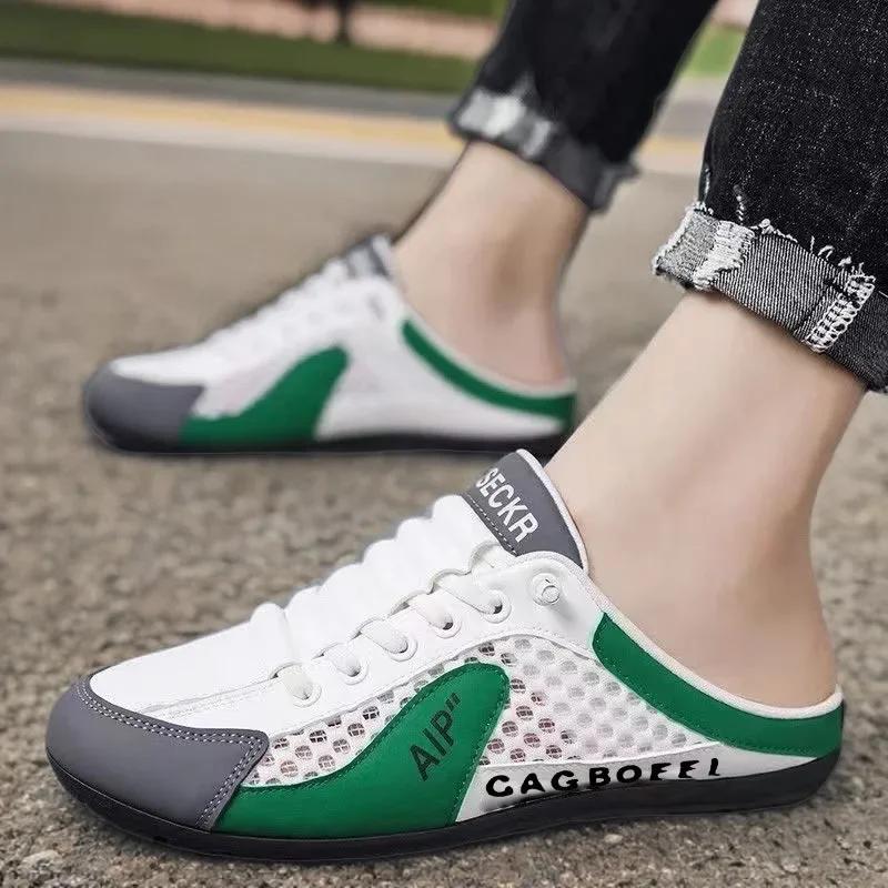 Летние мужские полутапочки, модная новая повседневная обувь, легкие прогулочные туфли на плоской подошве для мужчин, нескользящие кроссовки, горячая распродажа, мужская обувь Zapatos Hombre