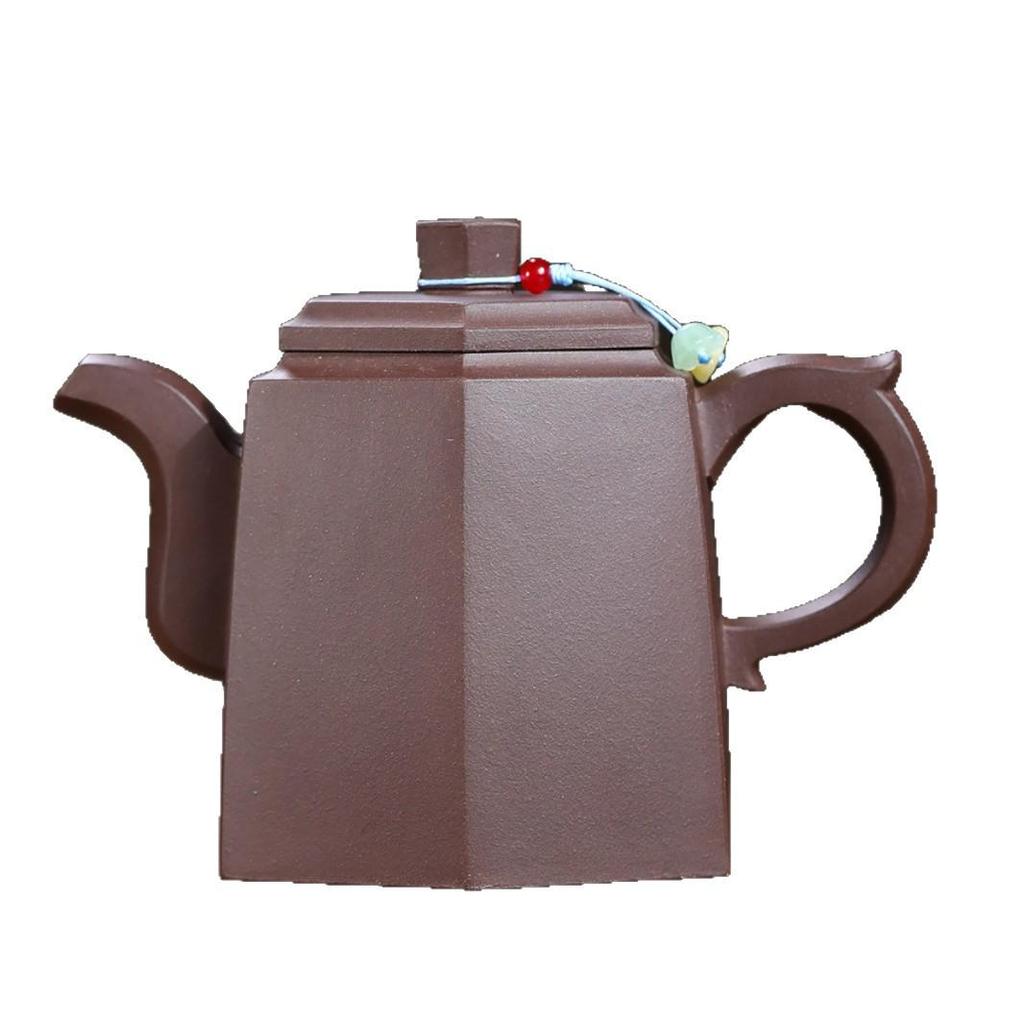 Yixing Zisha Teapot: Master Crafted Hexagonal Purple Clay Gongfu Set