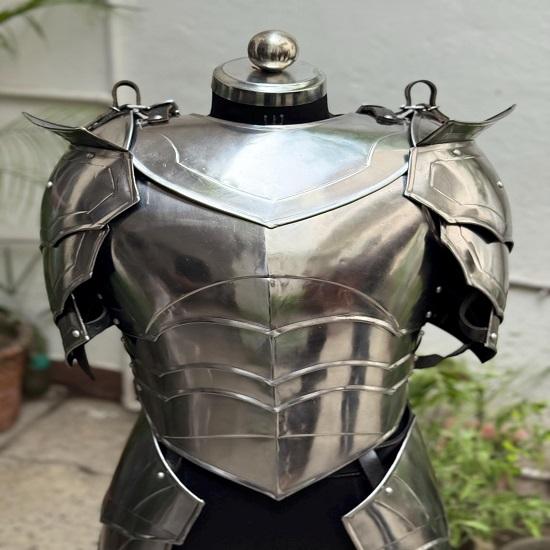 Mystic Elven Queen Armor Female Steel Warrior Suit for LARP Cosplay Costume