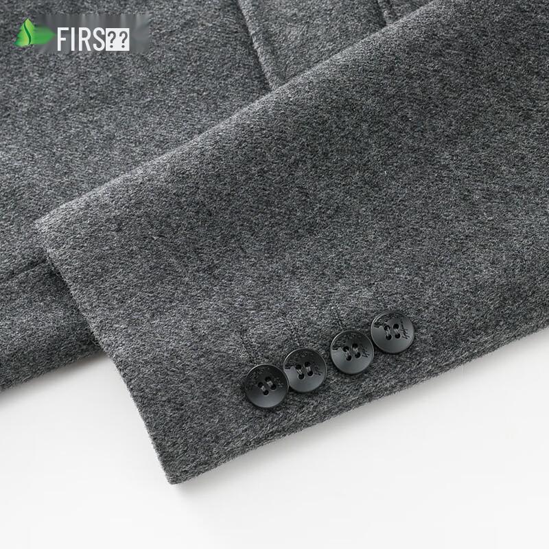 Мужское двустороннее полупальто средней длины из смесовой шерсти